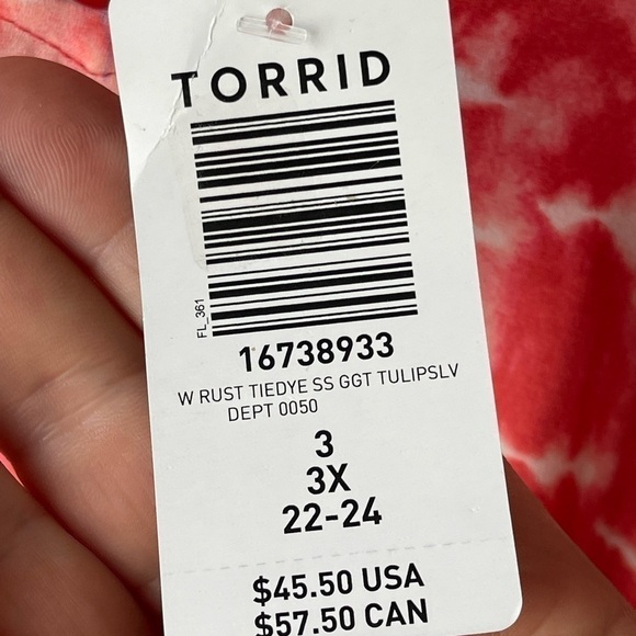 Torrid Georgette Tulip Sleeve Blouse 3X NWT - Picture 9 of 10